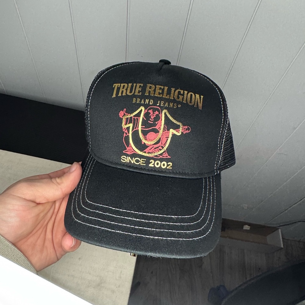 True Religion Black SnapBack With Tags